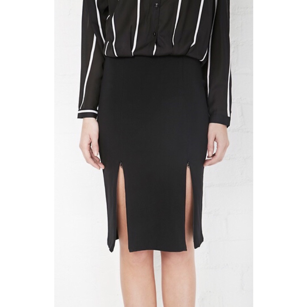 POTTER’S POT Dual Zip Slit Skirt | Black